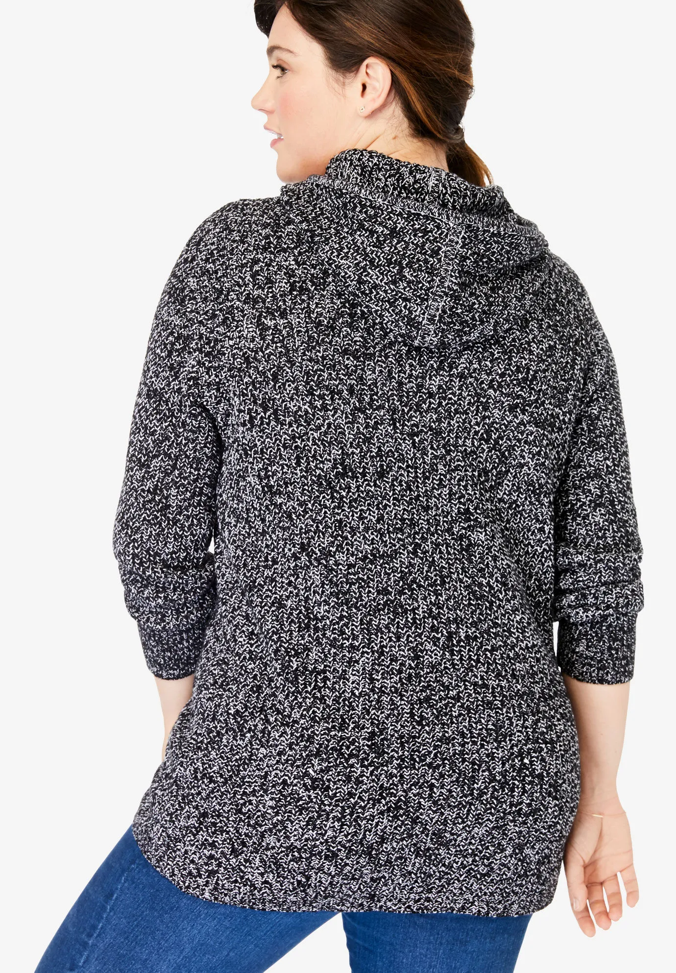 Hooded Pullover Shaker Sweater