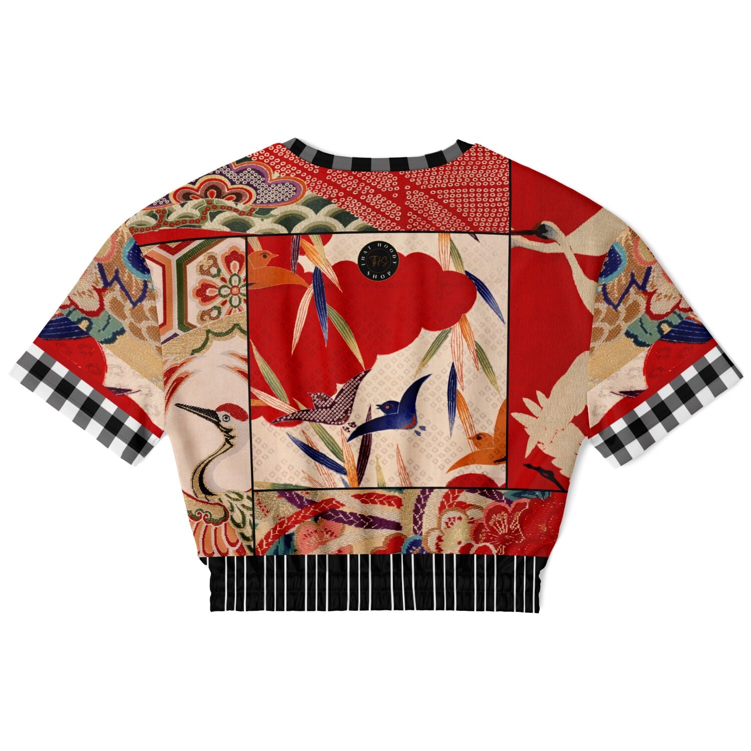 I Am Geisha Short Sleeve Cropped Eco-Poly Sweater