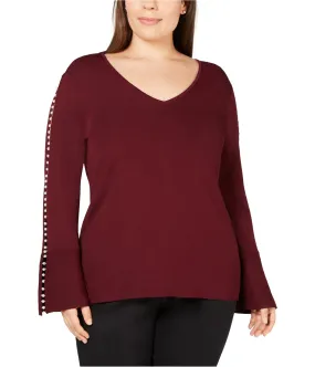 I-N-C Womens Pearl-Trim Pullover Sweater