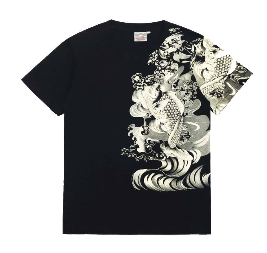 Koi Fish printed T-Shirt (Black)