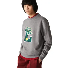 Lacoste Men’s Pennants Crewneck Sweatshirt Grey Chine