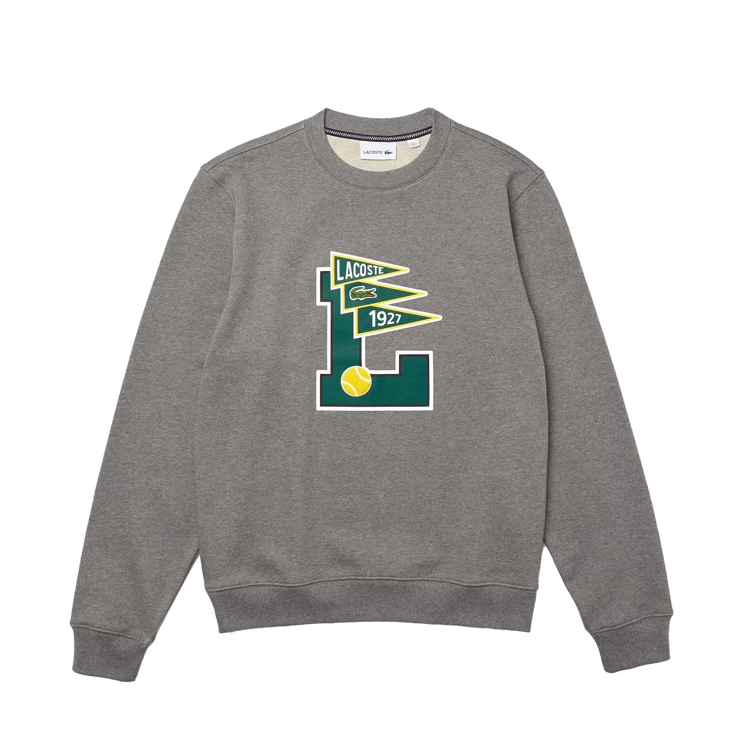 Lacoste Men’s Pennants Crewneck Sweatshirt Grey Chine