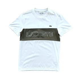 Lacoste Regular Fit Printed Colorblock T-shirt (White/Olive)