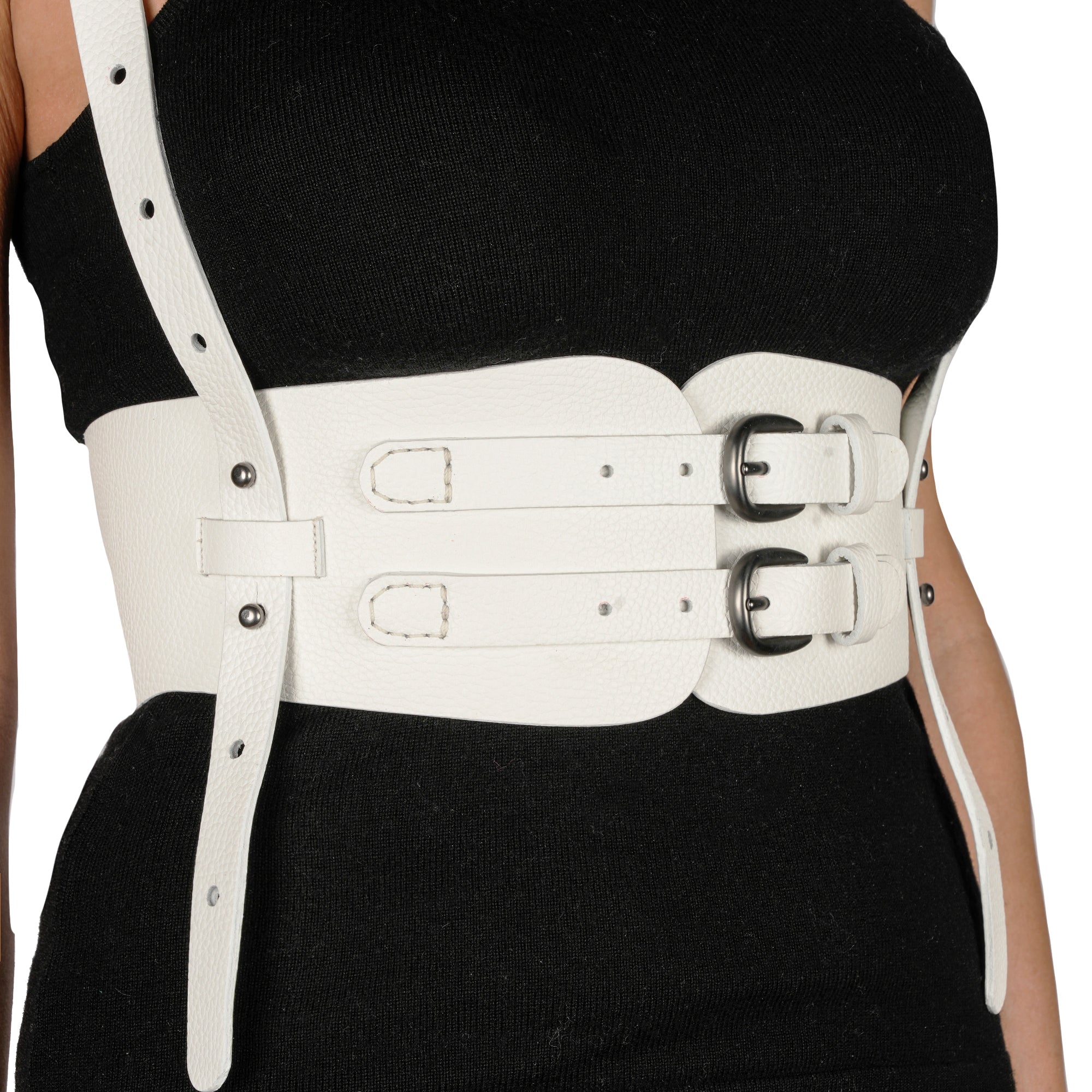 Leather Waist Belt Dandy White