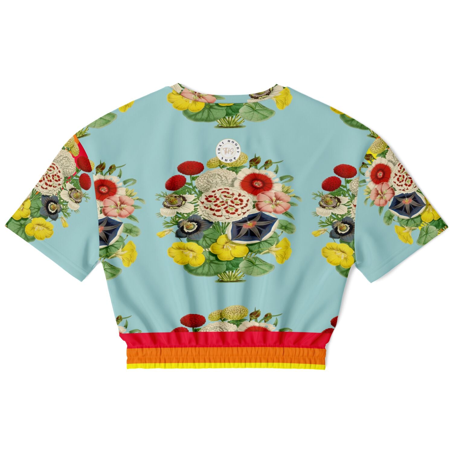 Life in Technicolor Short Sleeve Cropped Eco-Poly Sweater