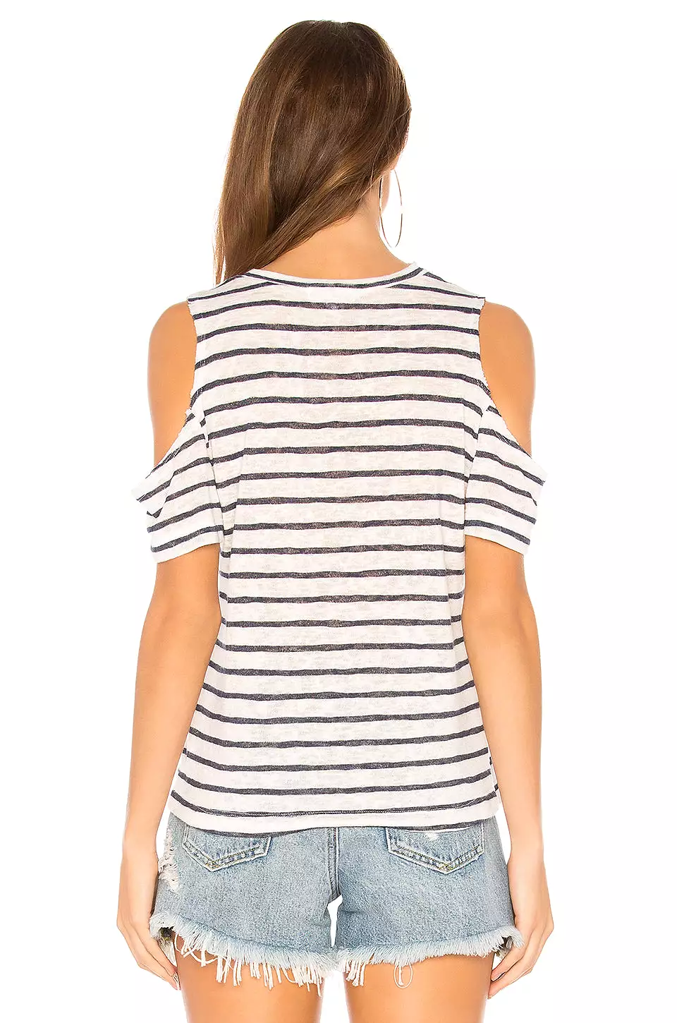 LNA Avalanche Striped Tee Shirt Navy/Natural Stripe