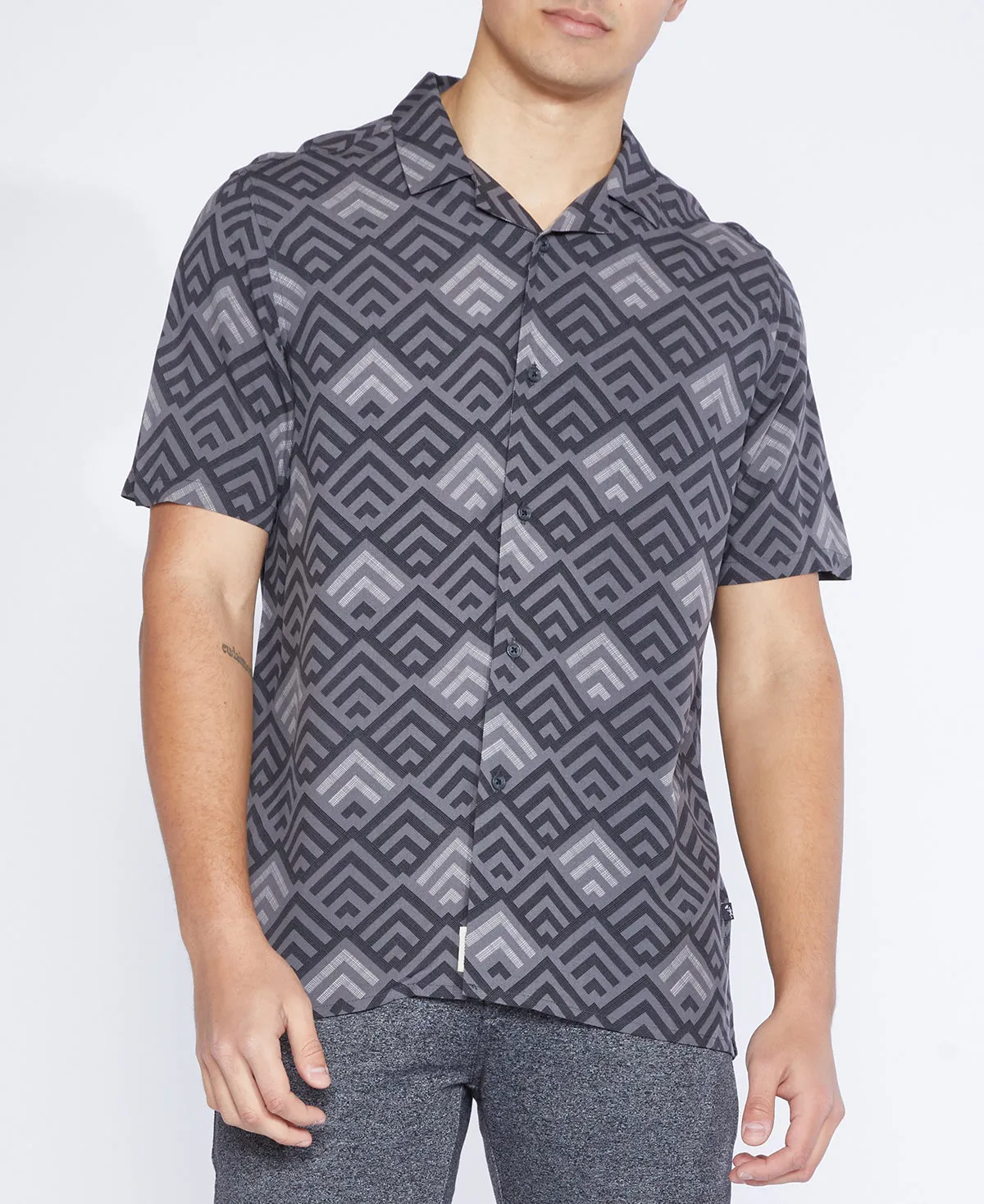 Lodi Printed Resort Shirt (Charcoal)