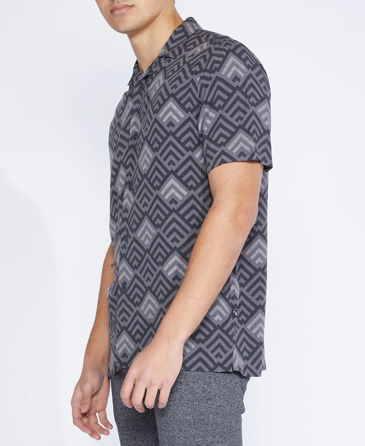 Lodi Printed Resort Shirt (Charcoal)