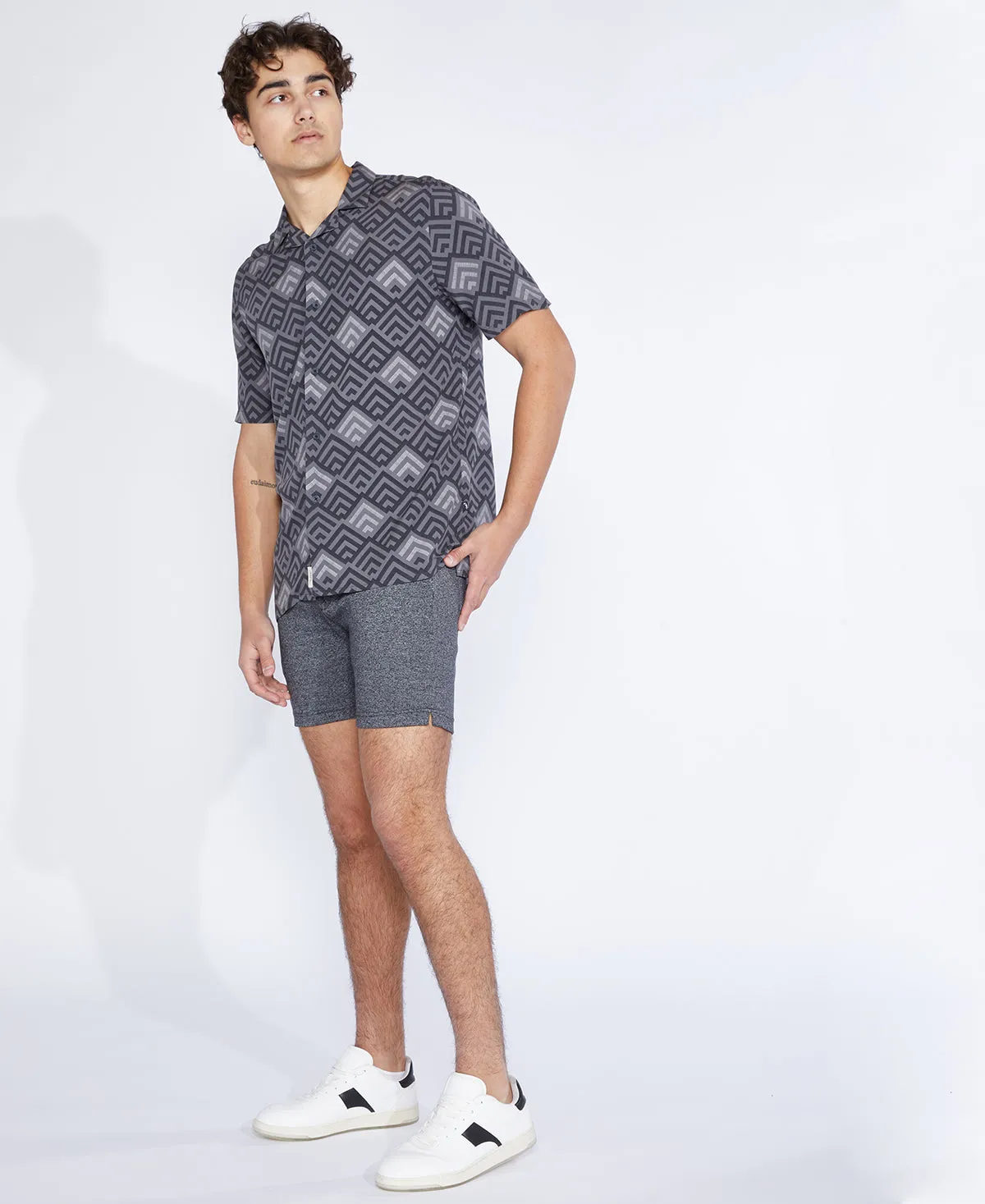 Lodi Printed Resort Shirt (Charcoal)