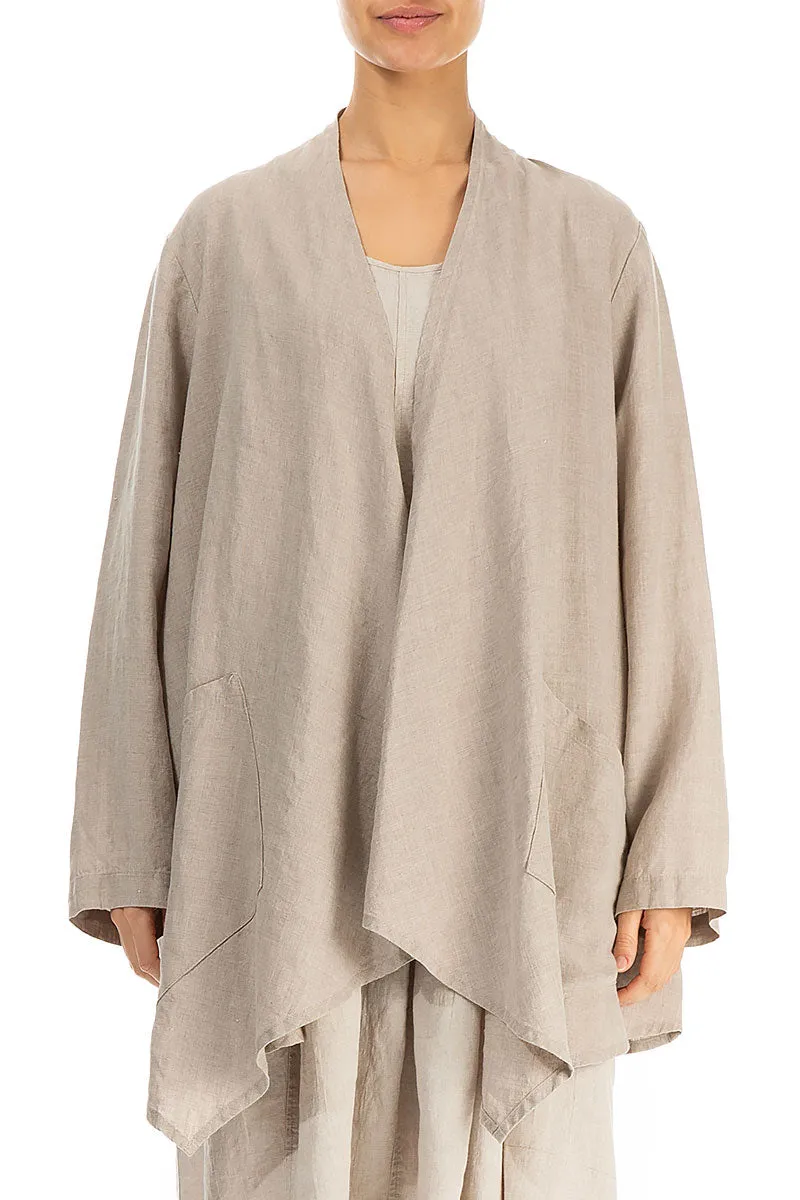 Loose Open Natural Linen Jacket