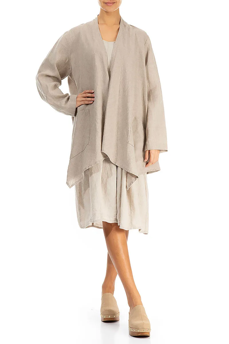 Loose Open Natural Linen Jacket