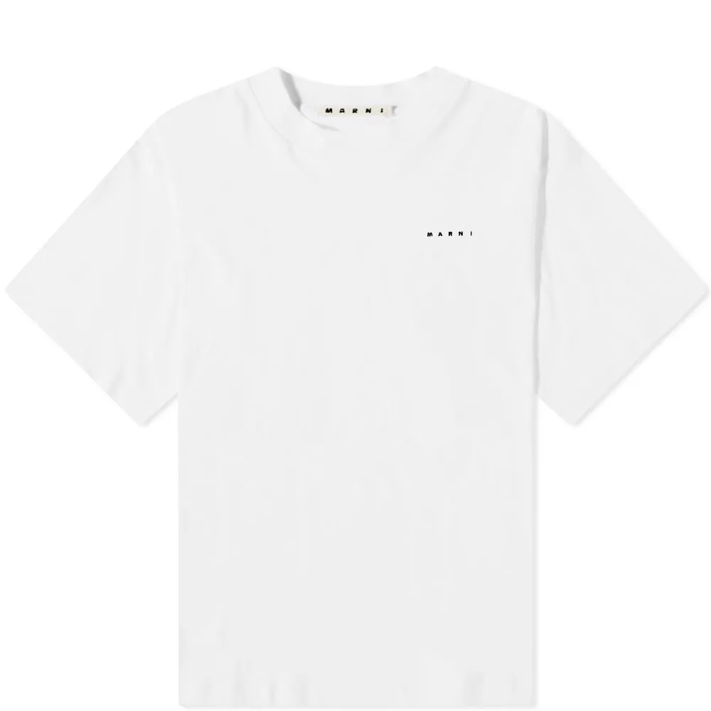 Marni Tonal Logo Organic T-ShirtLily White