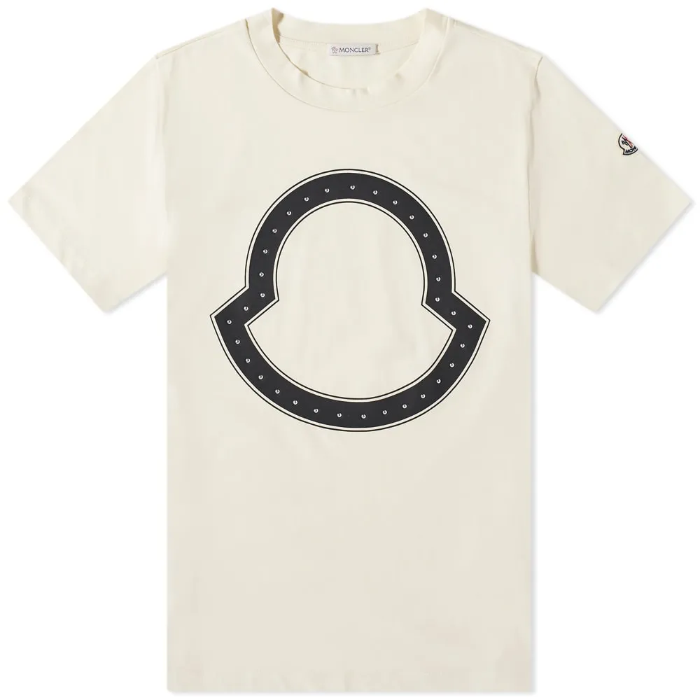 Moncler Embellished Macro Logo T-ShirtOff-White