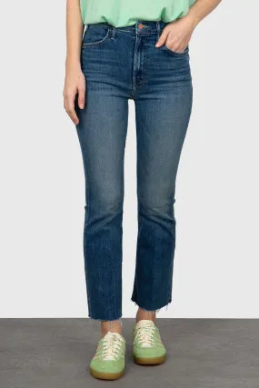 Mother Jeans The Hustler Ankle Fray Denim Medio in Denim