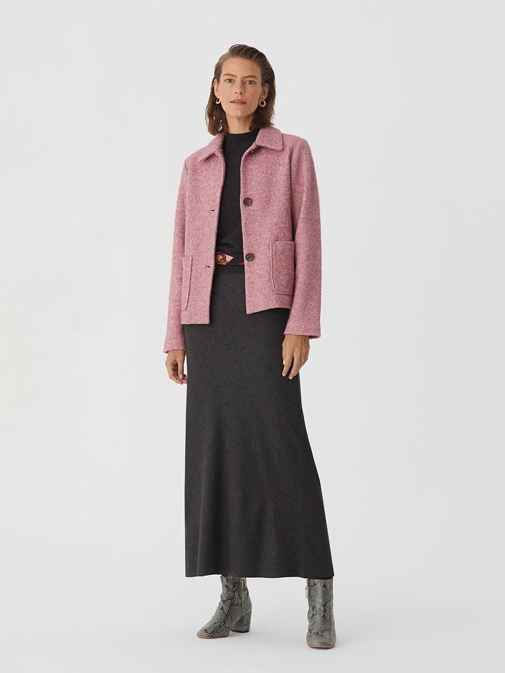 Nice Things Boiled Wool Jacket Pink