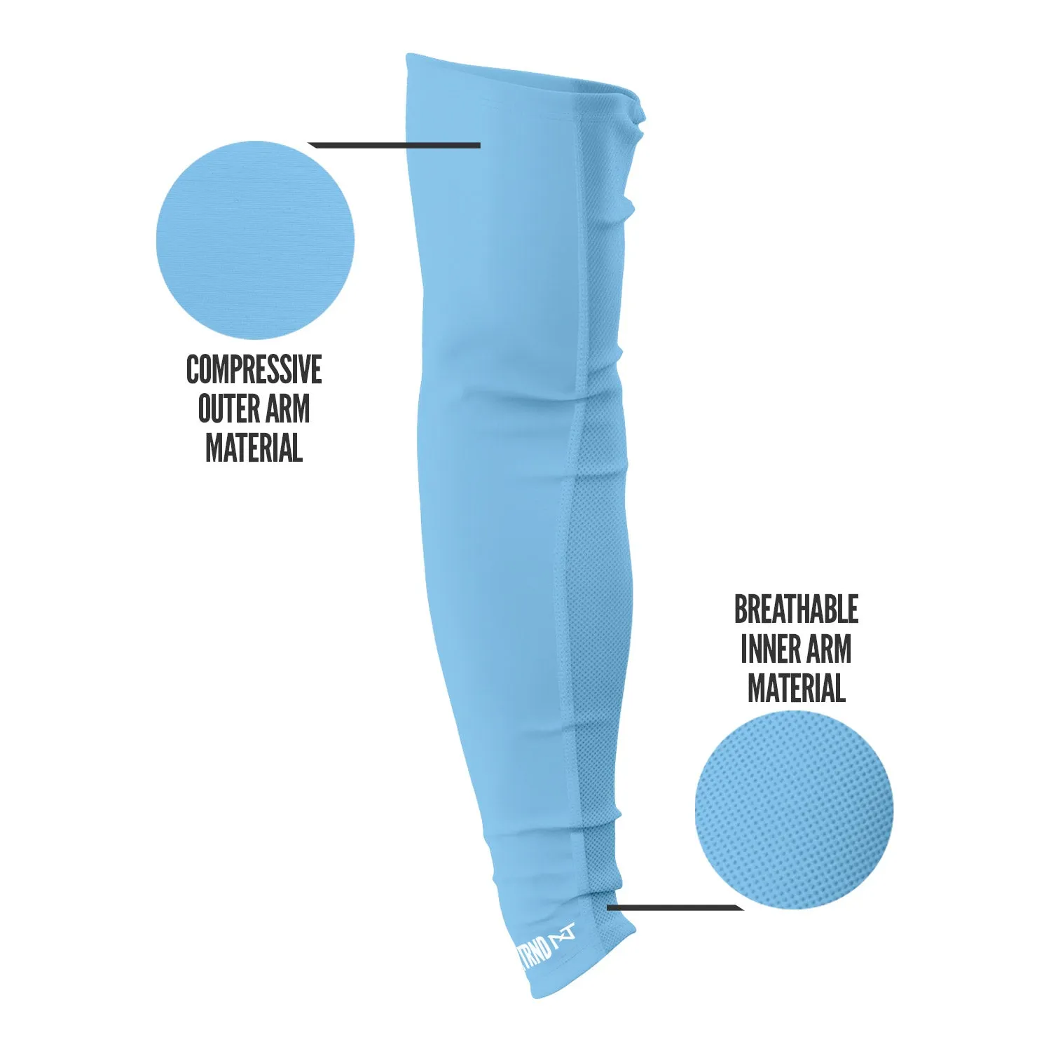 NXTRND AirTek Arm Sleeves Columbia Blue (1 Pair)