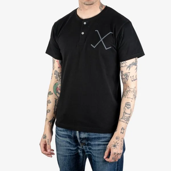 OGL 5.6oz Henley Tee - Black