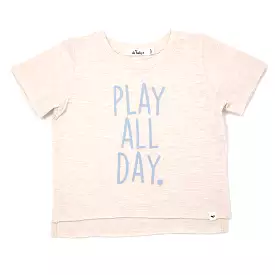 oh baby! Raw Edge Short Sleeve Cotton Slub Tee - Play All Day - Sand Heather