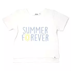 oh baby! Raw Edge Short Sleeve Cotton Slub Tee - Summer Forever - Oyster Heather