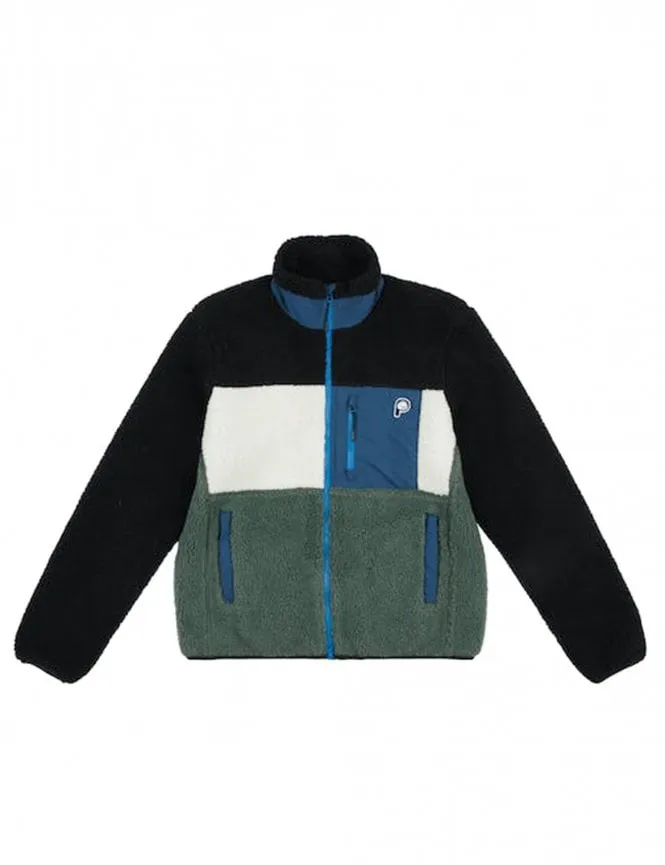 P Bear Colour Block Borg Jacket - Laurel Wreath