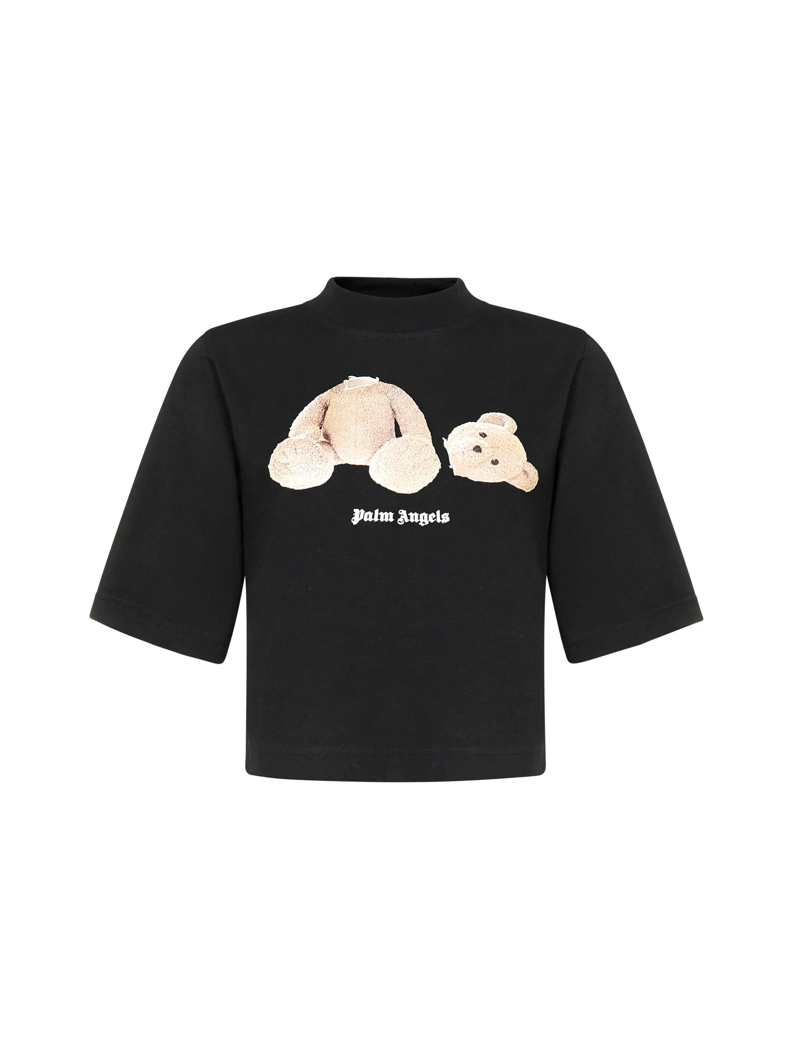 Palm Angels Logo Printed Cropped T-Shirt