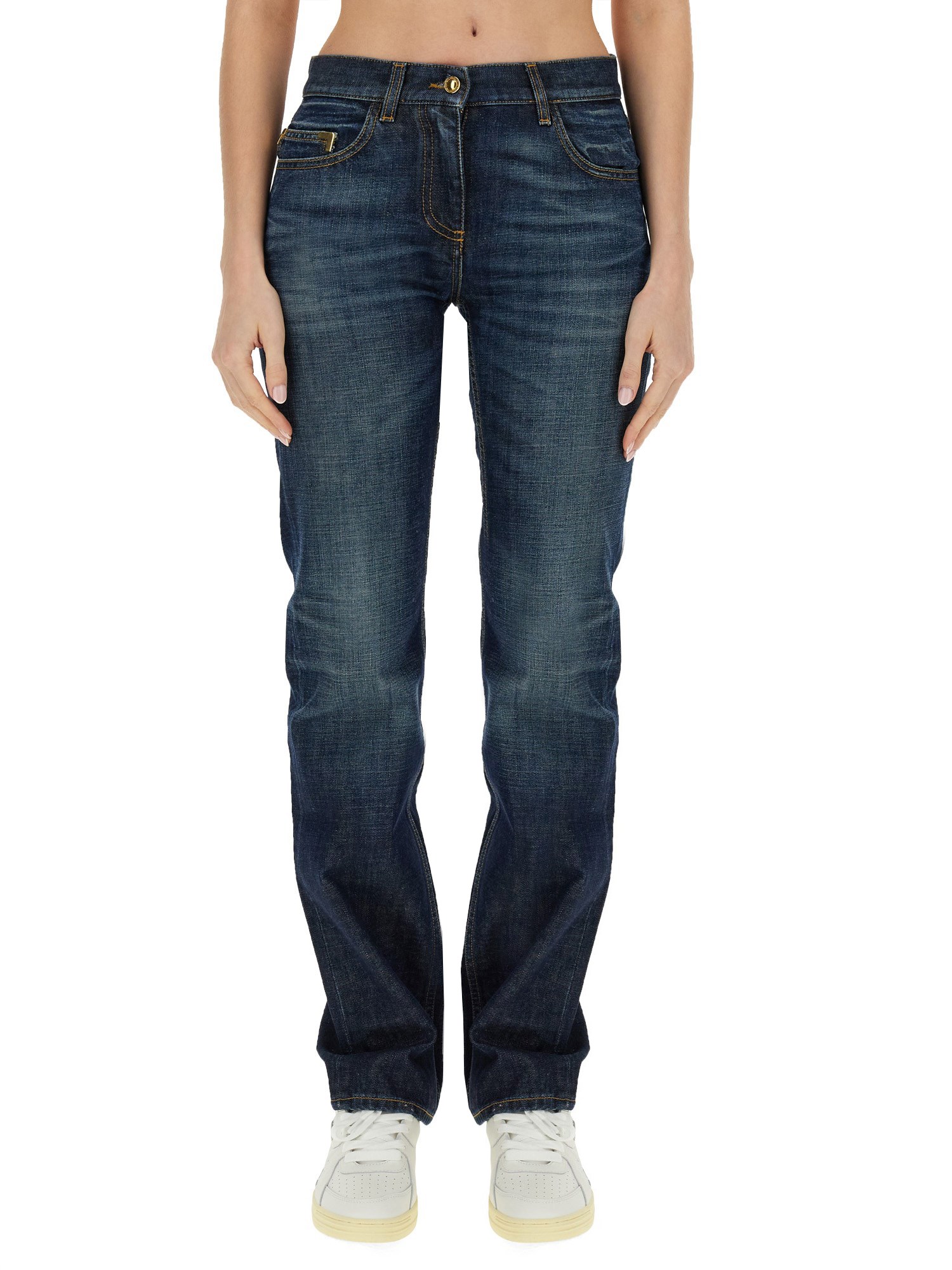 PALM ANGELS    STRAIGHT LEG COTTON DENIM JEANS