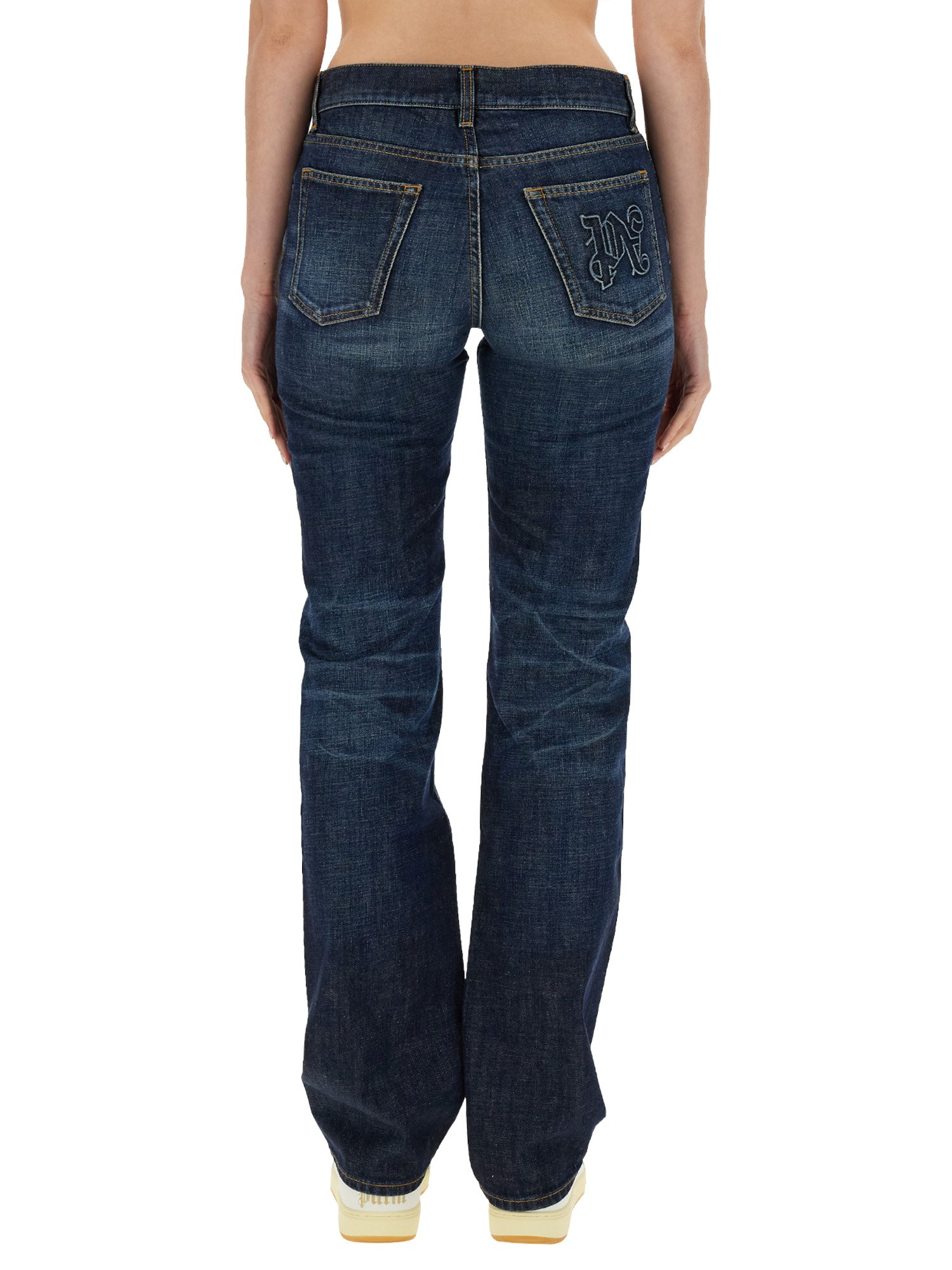 PALM ANGELS    STRAIGHT LEG COTTON DENIM JEANS