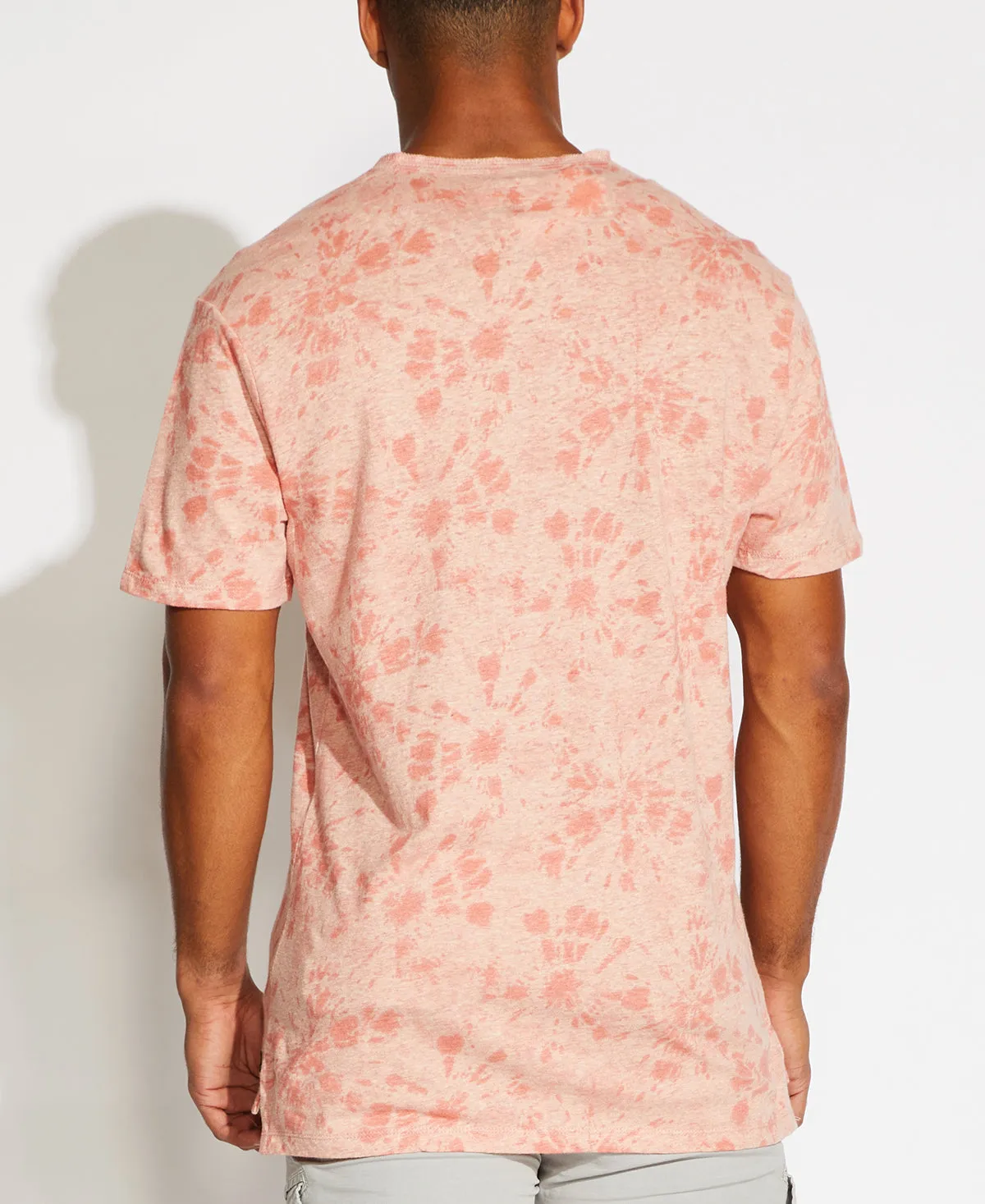 Palu Printed Henley T-Shirt (Heather Coral)