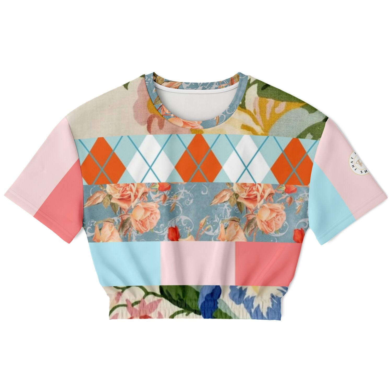 Peaches and Cream Short Sleeve Cropped Eco-Poly Sweater