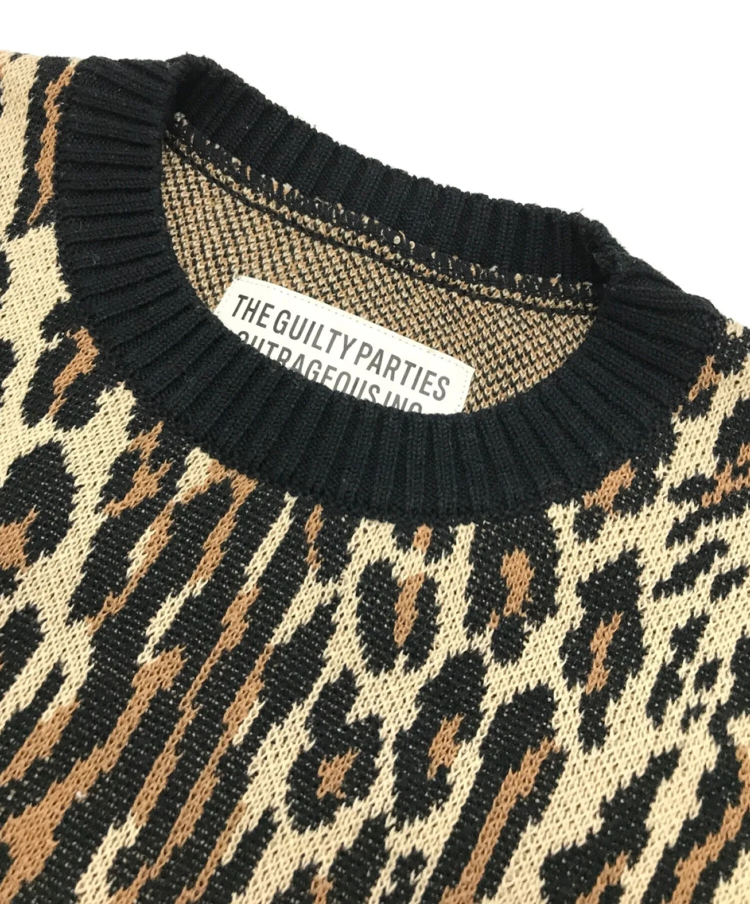 [Pre-owned] WACKO MARIA LEOPARD JAQUARD SWEATER 18SS-WMK-KN08