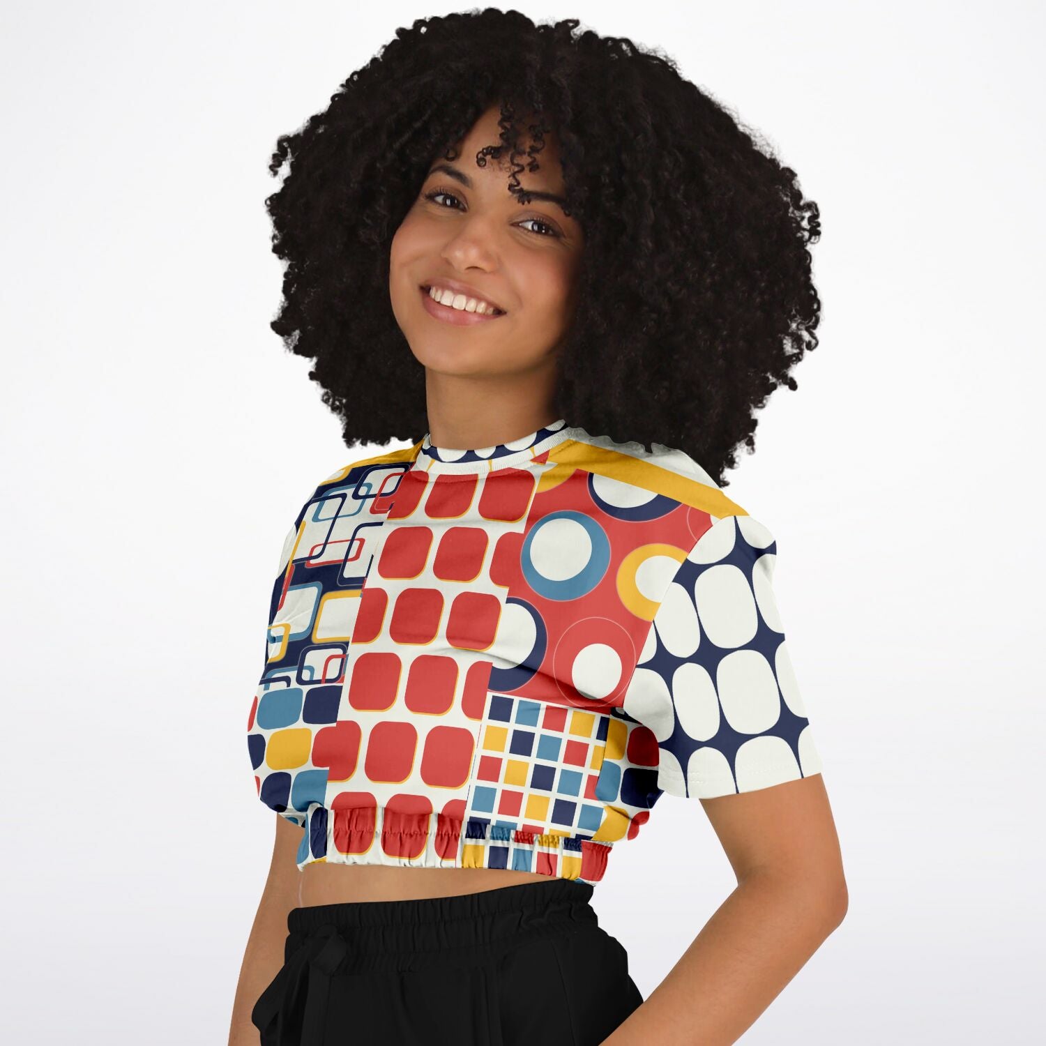 Primary Skool Short Sleeve Cropped Eco-Poly Sweater