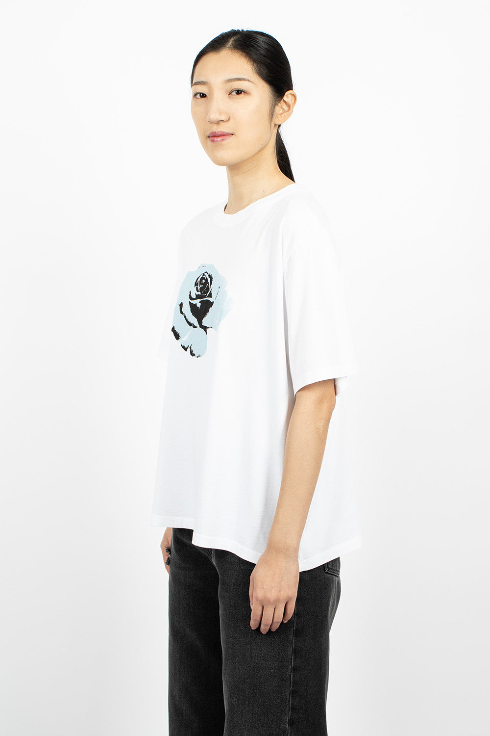 Rose Graphic Oversized T-Shirt White