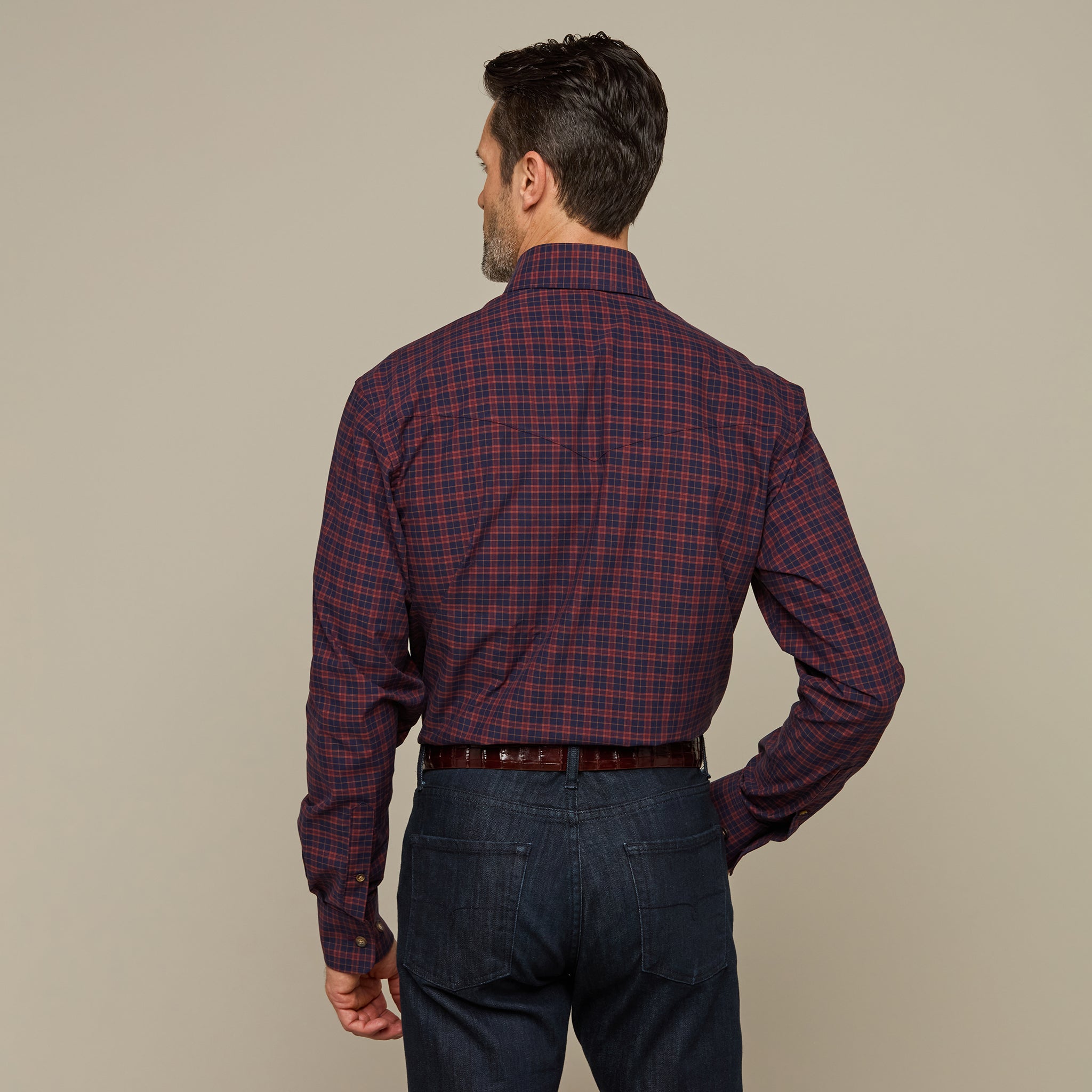 San Antonio :: Navy & Maroon Mini Plaid