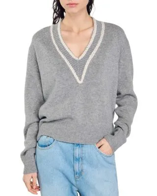 Sandro Cleo V Neck Sweater