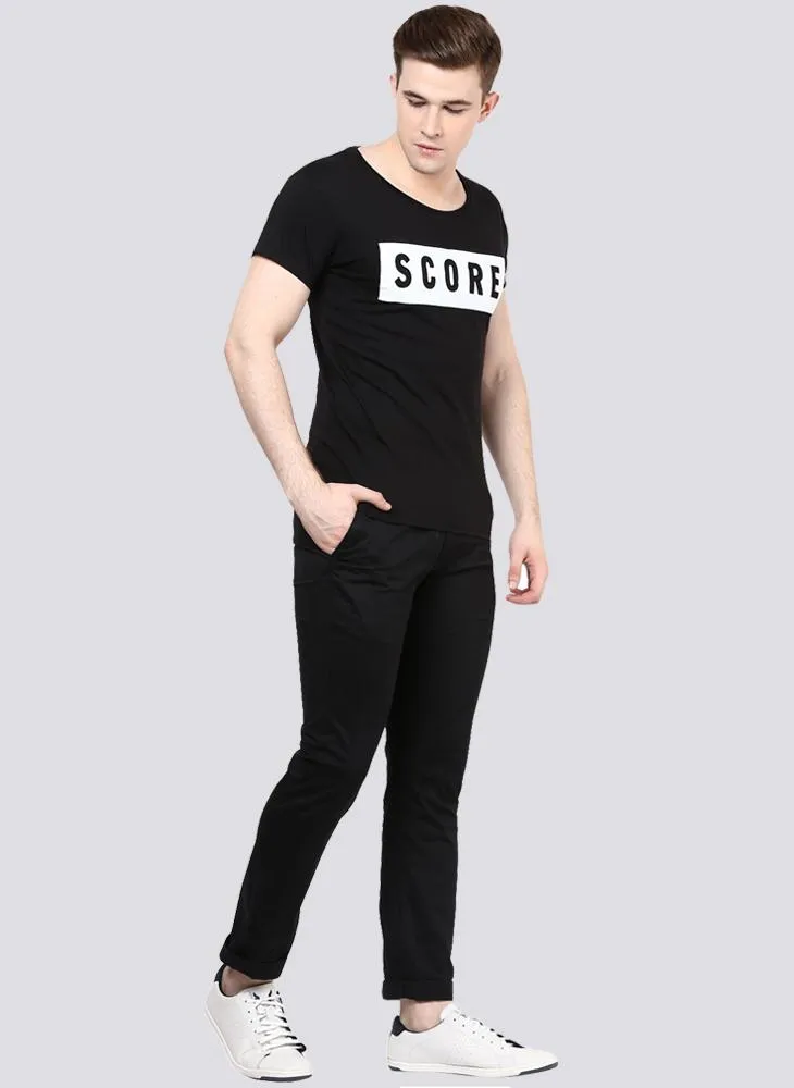 'SCORE' Printed Basic T-shirt