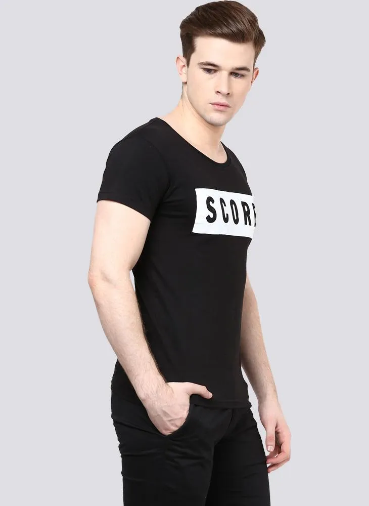 'SCORE' Printed Basic T-shirt