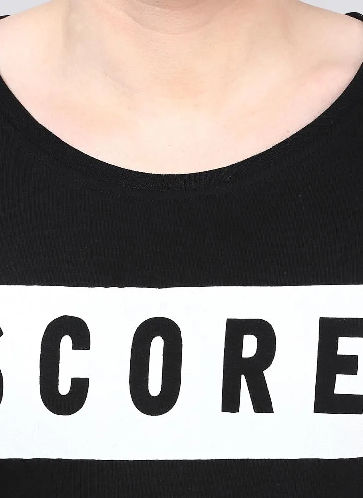 'SCORE' Printed Basic T-shirt