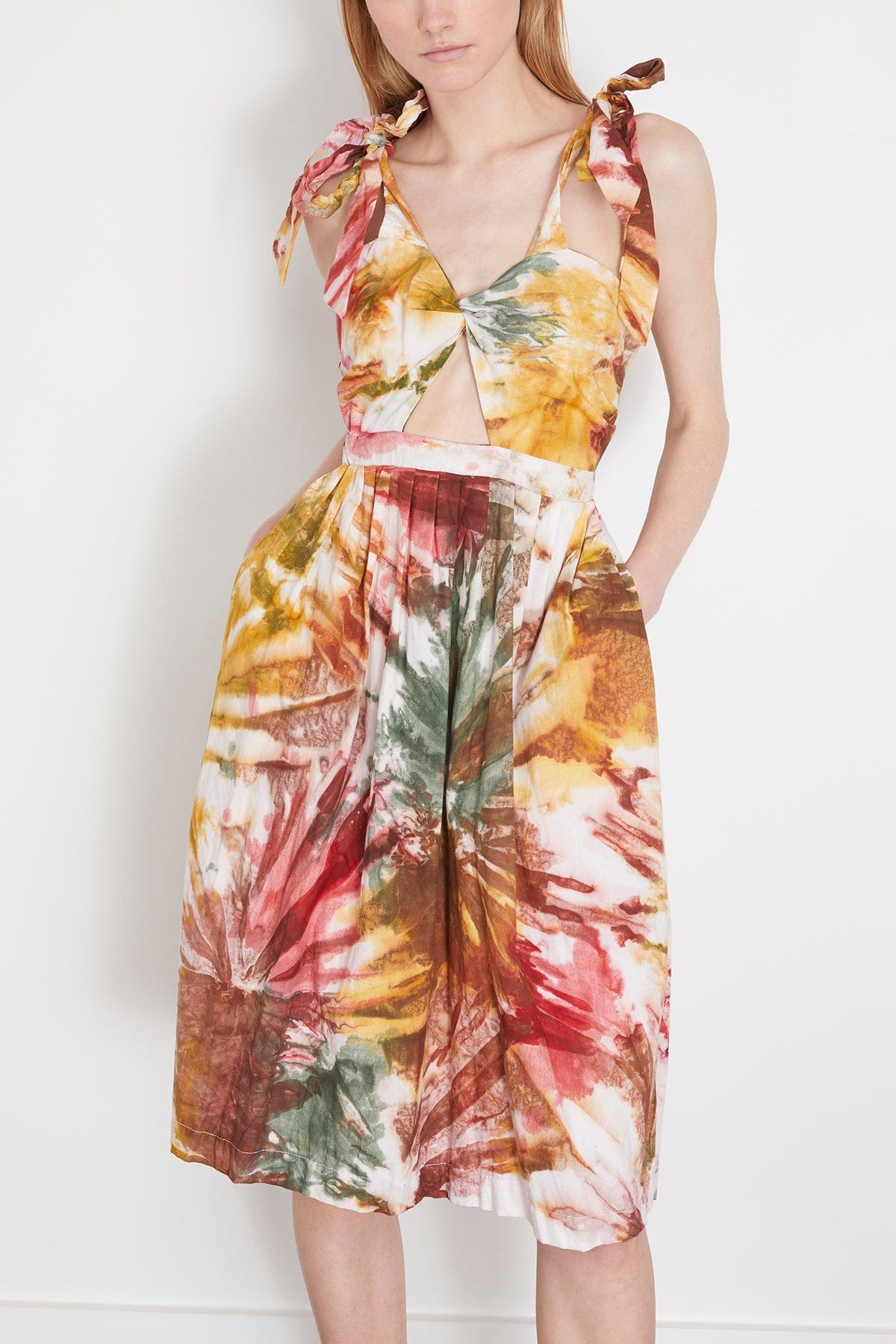 Segun Tie Dye Cut Out Dress in Multi