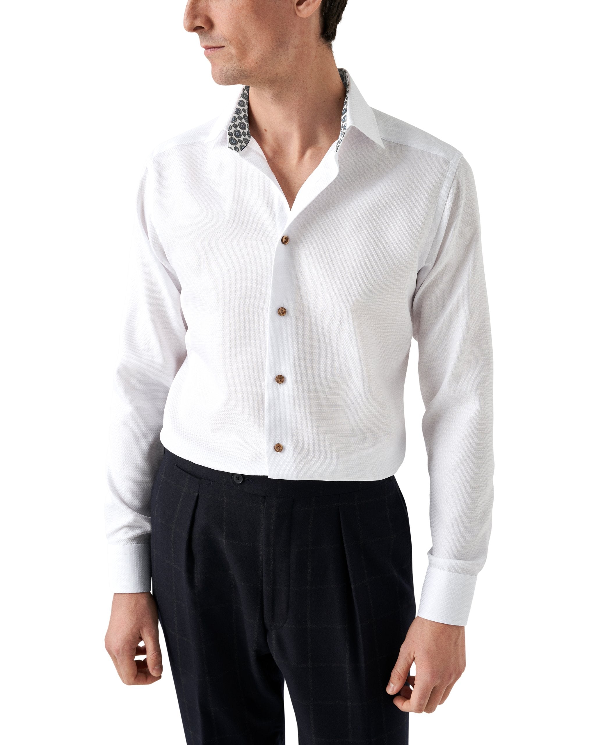 Slim Fit - Dobby Shirt - Medallion Contrast Details