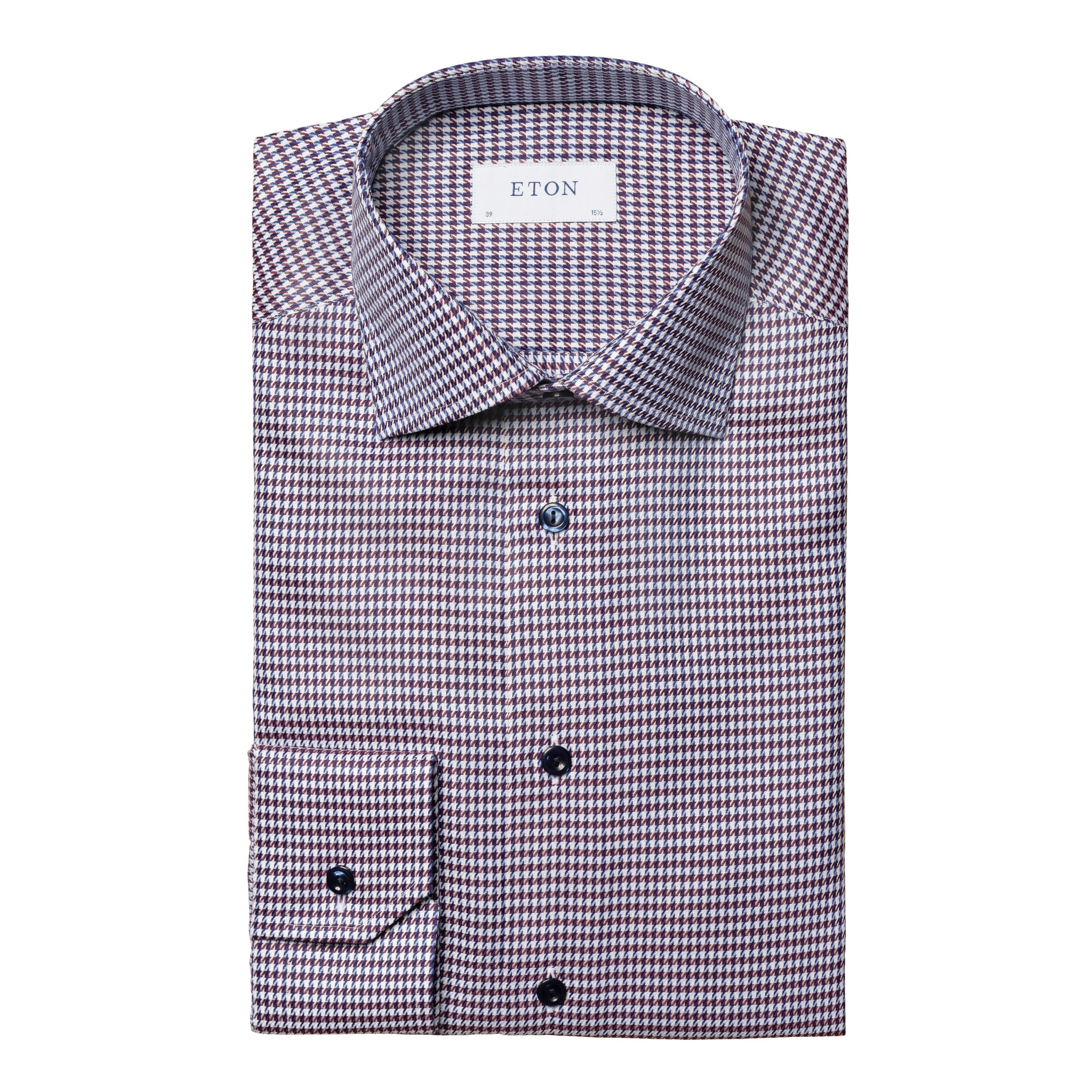 Slim Fit - Houndstooth Print Signature Twill Shirt