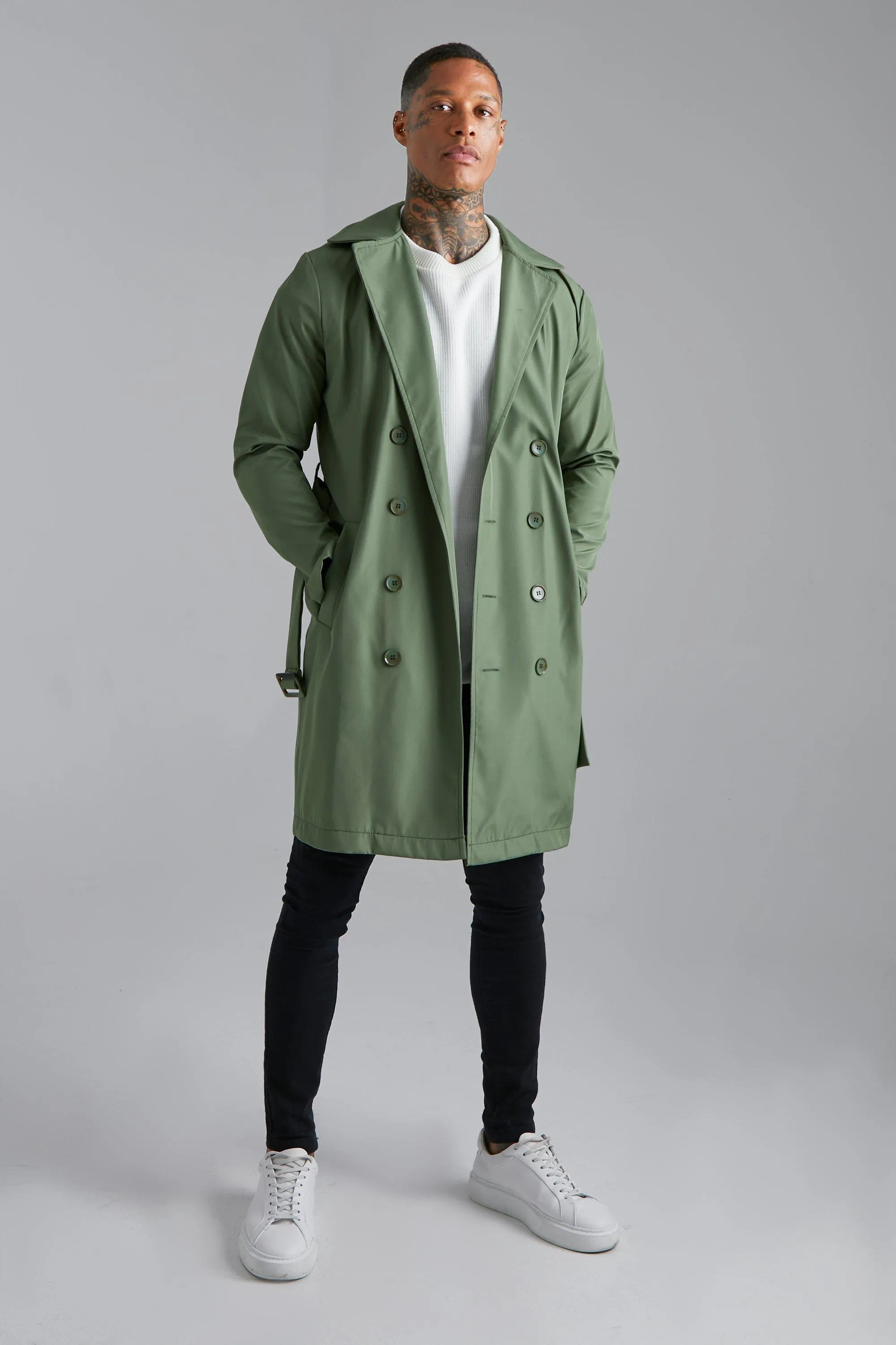 Smart Double Breasted Trench Coat | boohooMAN UK