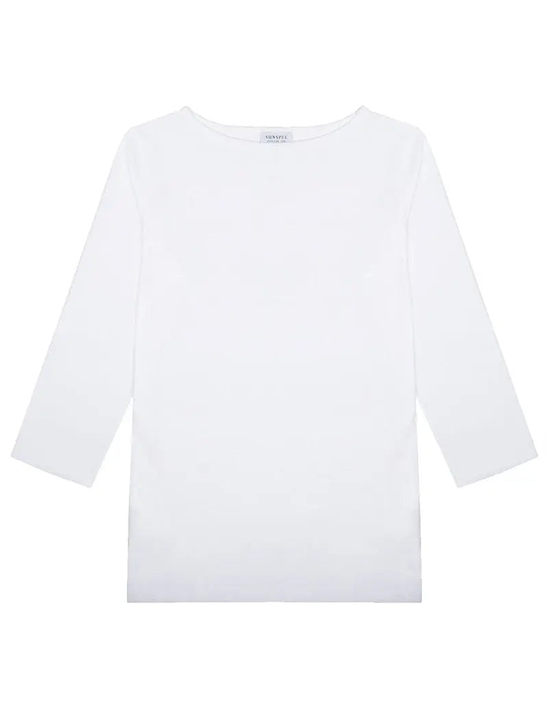 Sunspel Boat Neck T-Shirt White