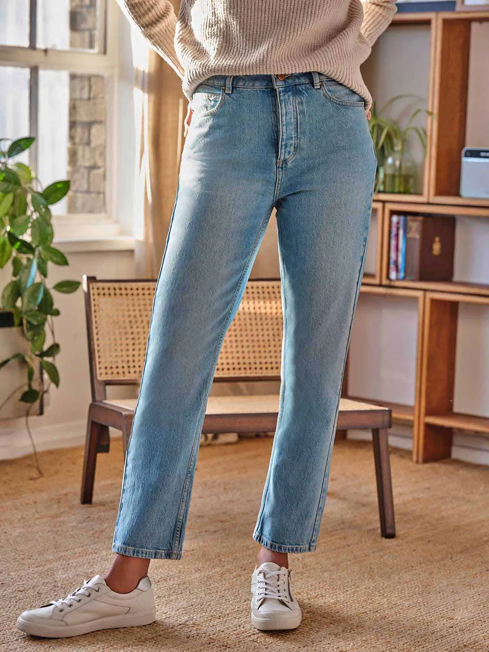 Thought Vintage Blue Organic Cotton Boyfriend Jeans