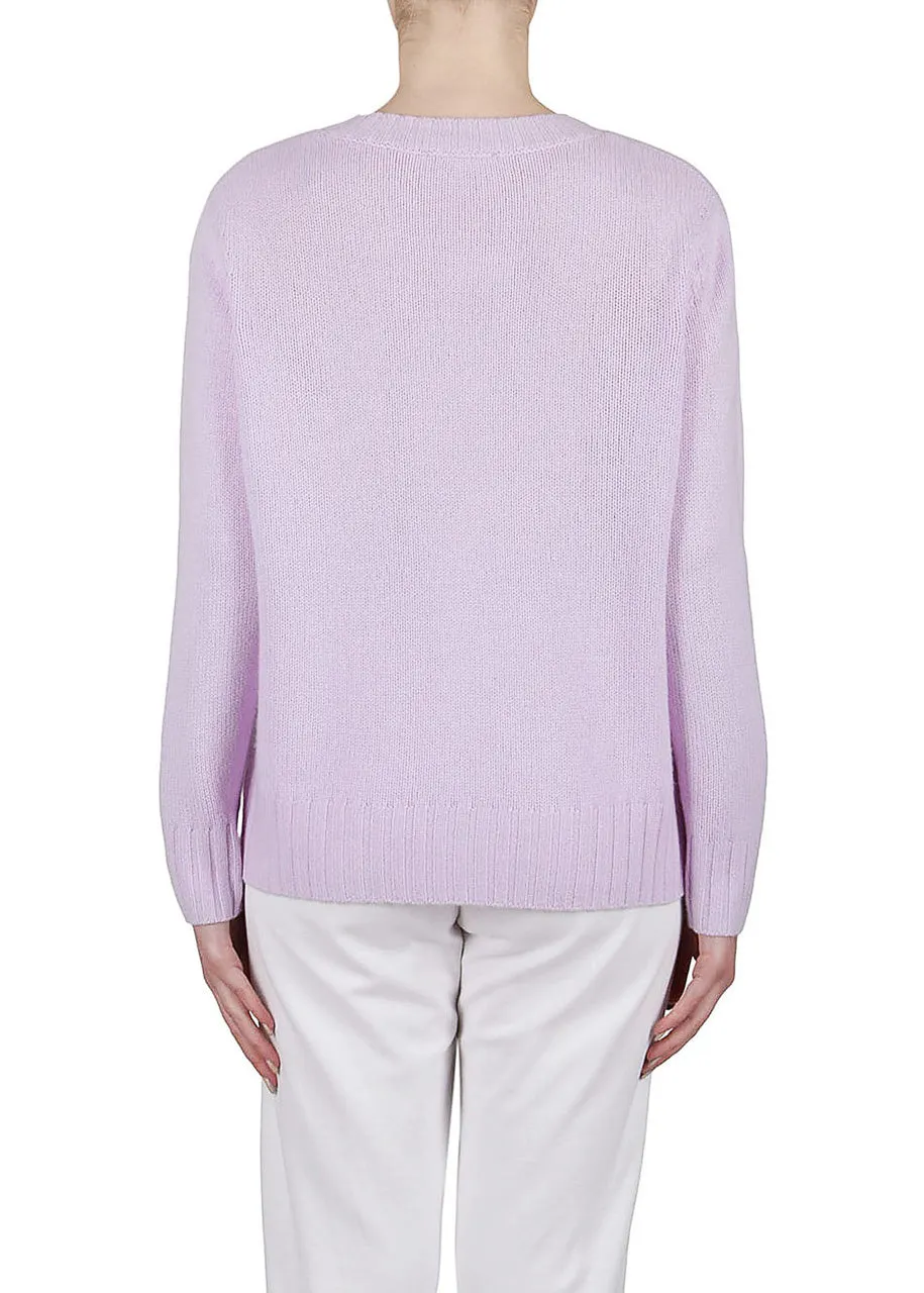 V-Neck Cashmere Sweater - Lilac