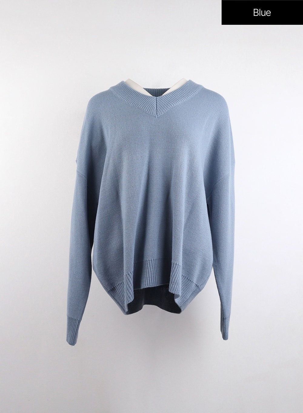 V-Neck Knitted Long Sleeve Sweater OJ419