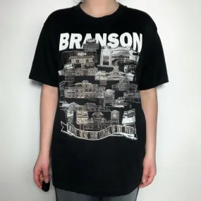 Vintage 90s sparkly graphic tee Screen Stars Best ‘Branson’ scene in gold and black-