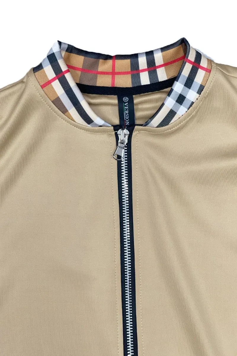 Weiv  Checkered Detail Track Jacket Set