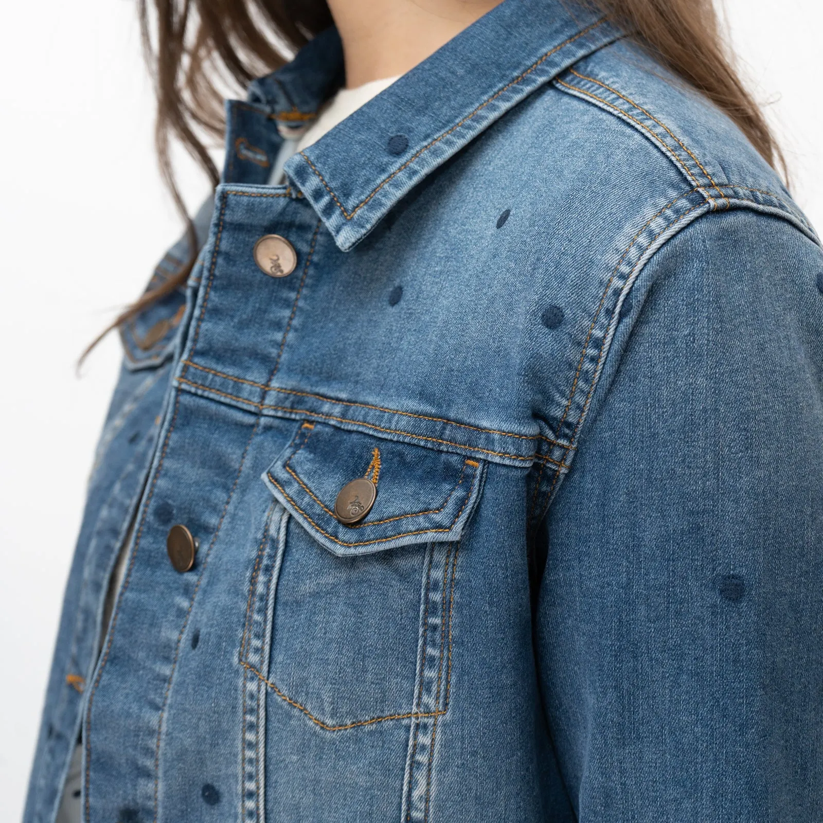 White Stuff Spotty Denim Jacket