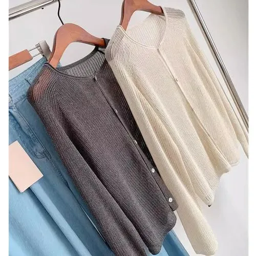 Women's Cardigan Long Sleeve Blouses Vacation Solid Color