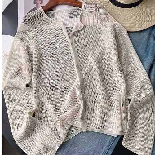 Women's Cardigan Long Sleeve Blouses Vacation Solid Color